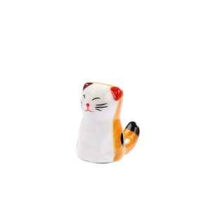 Soporte para palillos de gato de estilo japonés, soporte para cuchara de cerámica pintado <span class=keywords><strong>a</strong></span> <span class=keywords><strong>mano</strong></span>, soporte creativo para palillos de gato Panda Piggy, vajilla - Product Image 6