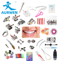AURWEN Supports orthodontiques auto-ligaturants en acier inoxydable plaqué or 24 carats