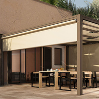 Stores automatiques motorisés en métal personnalisables pour jardin, avec télécommande, pour ombrage et protection solaire, type Zip Screen, avec enrouleur intégré