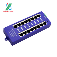Módulo de Panel de Conexiones de 1000Mbps, Switch POE de 8 Puertos, Inyector POE Gigabit Pasivo de Ethernet con Alimentación, 56V 1A para Redes WiFi y CCTV