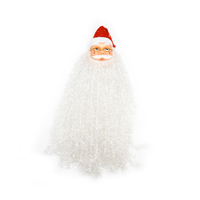Masque de cosplay écologique rechargeable sur le thème du Père Noël avec barbe et chapeau pour adultes