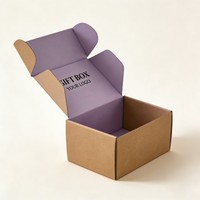 Boîte en carton ondulé mat avec logo personnalisé, boîte d'expédition en carton recyclable, boîte d'emballage en papier kraft pour les petites entreprises