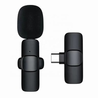 Microphone cravate professionnel sans fil stéréo omnidirectionnel à condensateur avec lumières LED, suppression du bruit et son clair