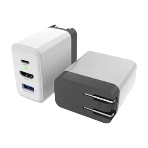 GaN Hub Powerhub 3 ports Type-C HD USB2.0 USB C 4K @ 60Hz Station d'accueil pour Switch 65W GaN PD Charger Power Hub