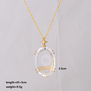 Collar con Colgante de Tarot Celestial Retro SongYi, Amuletos de Cobre con <span class=keywords><strong>Grabado</strong></span> de Sol y Luna, Joyería de Moda, Cadena Larga para Suéter - Product Image 3