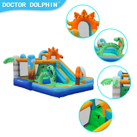 Prêt à expédier, vente en gros d'usine, toboggan aquatique gonflable pour enfants en tissu Oxford, pour usage domestique en extérieur, avec souffleur et piscine