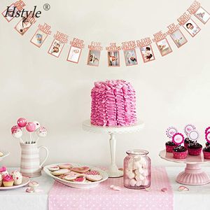 1st cumpleaños foto Banner para recién nacido a 12 meses-hito mensual fotografía Bunting Garland, oro rosa) SD707 - Product Image 5