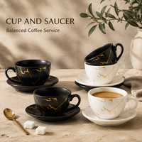 Ensemble tasse et soucoupe à latte en céramique texturée motif pierre pour présentation professionnelle du café, commandes de couleurs personnalisées, achats en gros