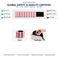 Bracelet réglable en silicone avec perles rectangulaires en fer pour entraînement de force unisexe, musculation, fitness, exercice, 2 lb, poignet, cheville
