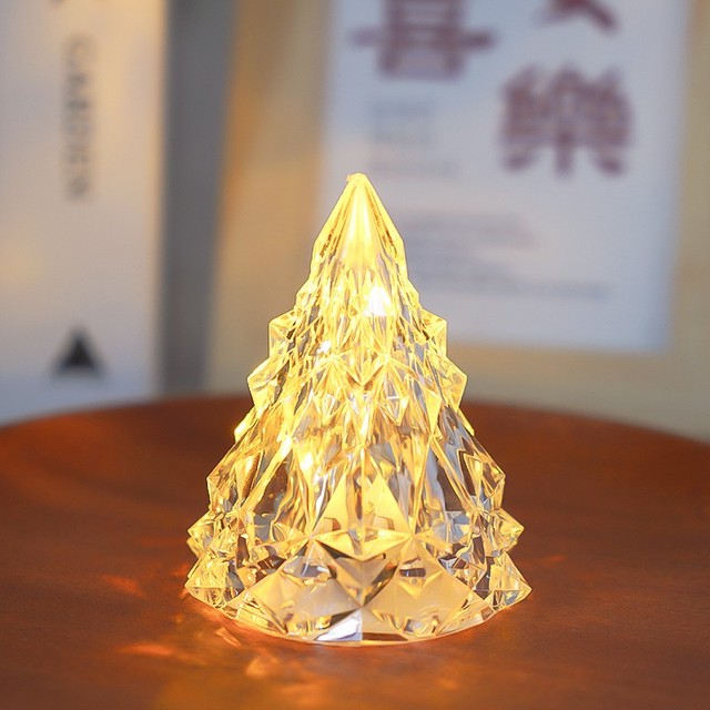 Christmas Decoration Crystal Atmosphere Lamp Lovely Gift Creative Ornament Acrylic LED Iceberg Shape Night Light Table Desk Lamp
