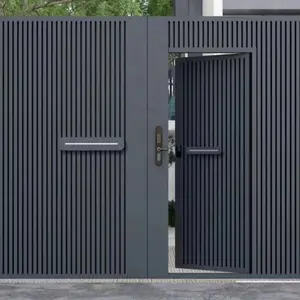 Villa Swing Gate Designs And Garden Modern Retractable Customized Color Painting Automatic Electric System Outdoor Gate