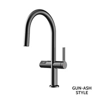 Robinet de lavabo intelligent en laiton massif nickelé, monocommande thermostatique avec capteur de mouvement, robinet de cuisine commercial extractible