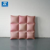 Mur d'art gonflable géométrique en PVC or rose personnalisé pour stand d'exposition, décoration d'événements commerciaux