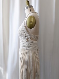 2025 Boho Macrame Beach Dress Handmade <strong>Cover</strong> <strong>up</strong> Bachelorette Burningman Outfit Party Beachwear Shoulder <strong>Wedding</strong> Macrame Dress - Product Image 6