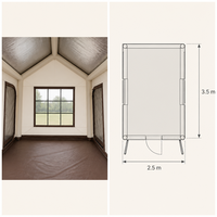Tente gonflable de 12 mètres carrés, trois portes, cloison, tissu Oxford, abri de camping imperméable, extérieur