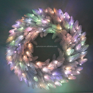 PE Loạt Ngoài Trời Trắng Tuyết Giáng Sinh Vòng Hoa Pin-Hoạt Động Pre-Ánh Sáng Mờ Lấp Lánh Nhân Tạo Giáng Sinh Vòng Hoa - Product Image 5