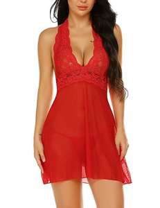 ملابس نوم نسائية شفافة مثيرة جديدة بتصميم شبكي وحمالة رقبة، بيع مباشر من المصنع بالجملة - Product Image 4