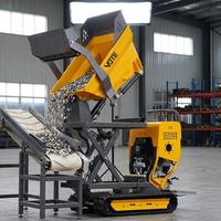 LIVRAISON GRATUITE VOTE Mini Dumper 500 kg sur chenilles en caoutchouc, Dumper compact motorisé pour l'utilisation en jardinage, l'agriculture et l'aménagement paysager
