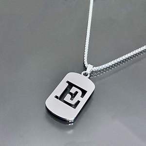 Collier en acier inoxydable personnalisé avec initiales, pendentif à 26 lettres, pour hommes et femmes - Product Image 4