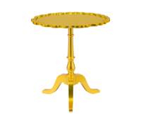 Table d'appoint haut de gamme Citrine avec finition feuille d'argent, colonne torsadée et pieds trépieds pour salon