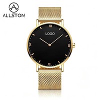 Montre-bracelet sport pour femme, cadran fin, acier inoxydable, personnalisable avec logo, minimaliste, mouvement à quartz, marque privée fabricant.