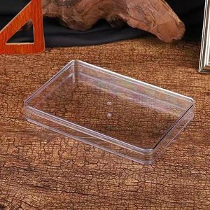 Boîte de rangement rectangulaire en plastique transparent réutilisable avec couvercle, conteneur empilable pour biscuits, bonbons, petits articles de bureau - Product Image 5