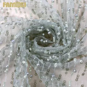 2024 perle tube broderie paillette machine perlée broderie sequin tissu pour les femmes robe faisant