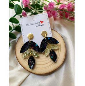Elegant Handmade <b>Resin</b> Earrings Lightweight Design Perfect For Modern Fashion Party Looks And Daily Wear - Product Image 1