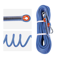 Ensemble de harnais de sécurité pour l'escalade avec corde statique de 10 m, abaisseur en forme de 8 et mousqueton - Rappel professionnel