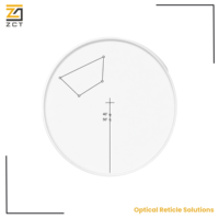 Custom Glass Crosshair Reticle with 0.25um Pattern Accuracy for Telescope Microscope and Optical Sight Precision Instrument Use