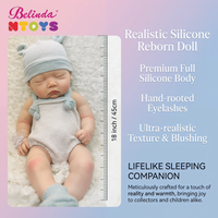 Poupées reborn en silicone intégral Belinda de 18 pouces, kit cadeau, poupées réalistes, jouets pour bébés, poupées réalistes en silicone souple, ensemble de poupées nouveau-nés
