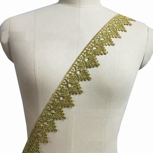 Dải Ruy Băng Đan Móc Viền Hóa Học Màu Vàng Vỏ Sò Hình Học Mới Dải Ruy Băng Ren Thêu Hoa Văn - Product Image 2