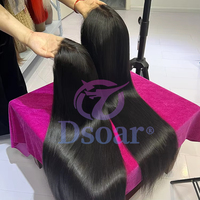 Pelucas de encaje frontal HD lisas como hueso, base de seda vietnamita, densidad 250, 40 pulgadas, 13x6 13x4, cabello Remy, transparente, sin pegamento, listas para usar