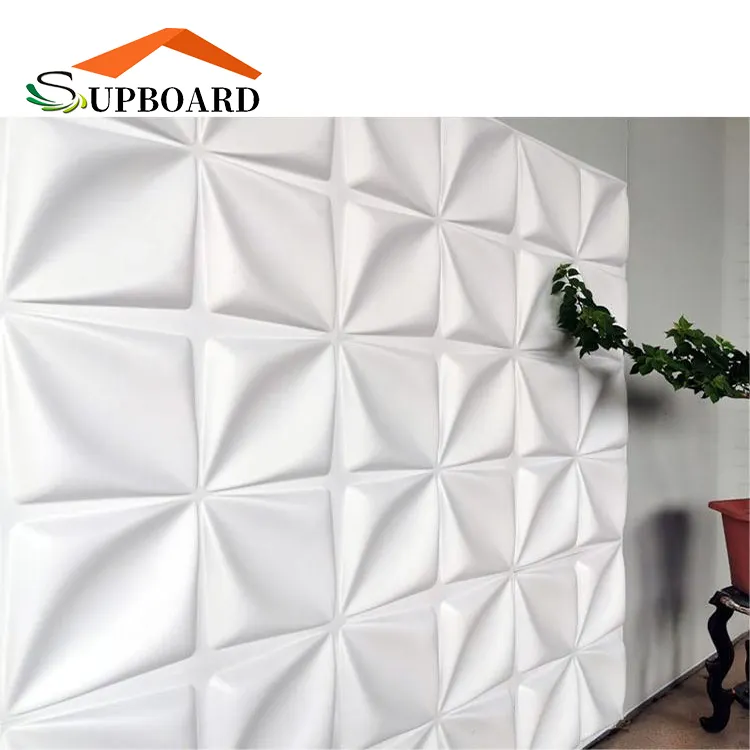 Panel Dinding 3D Plastik PVC Mural Kertas Dinding Gelombang untuk Dekorasi