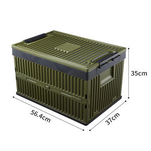 Boîte de rangement pliable en plein air Bacs de rangement pour PC de camping avec couvercle amovible Type d'étui à aliments Conteneur de stockage de voiture - Product Image 4