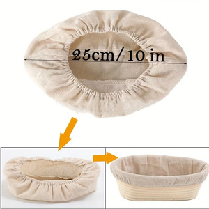 Revestimiento de cesta de prueba de <span class=keywords><strong>pan</strong></span> ovalado, cubierta de tela, revestimiento de tela de cesta de masa fermentada <span class=keywords><strong>para</strong></span> hornear de ratán Natural - Product Image 2