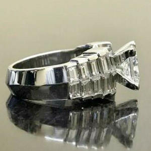 Anello con Diamante Taglio Principessa F1496, Pietra Naturale, Gioiello Classico da Donna per Fidanzamento - Product Image 4