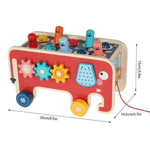Jouets pour bébés et tout-petits, jeu amusant en bois, jouets d'activités Montessori pour enfants, jeu de frappe à l'éléphant, jeu de marteau - Product Image 6