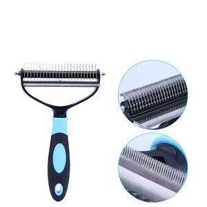 Peigne à nouer en silicone à double tête Peigne pour chien à double usage pour enlever les poils flottants pour chiens - Product Image 6