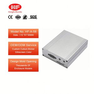 Hongfa Shunda HF-A-58 Aluminum Alloy Control Box IP54 Protection 110x91x30mm Powder Coated Extruded Sliding <b>Enclosure</b> Electronic - Product Image 1