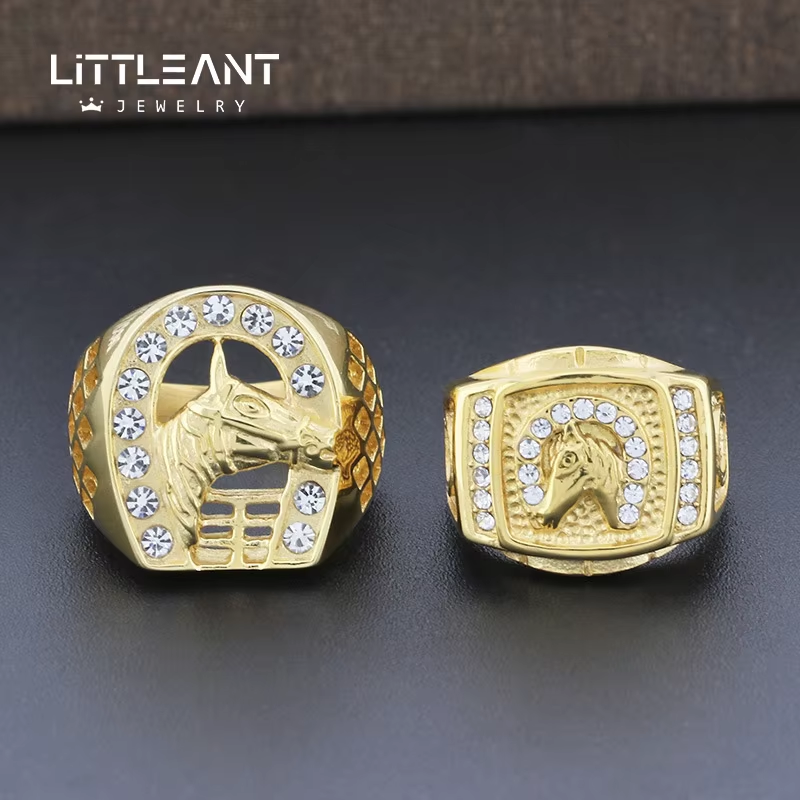 Men's Gold Plated Hip Hop Ring – Crown Design With Cubic Zirconia, Viking & Celtic Style Statement Jewelry - View #8