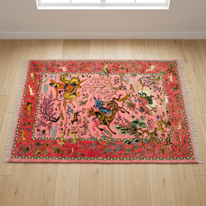 Tapis persan en soie pure fait main de qualité supérieure, motif personnalisé moderne, épaisseur 2-3 mm, lavable, antidérapant, tapis de luxe design, décoration intérieure - Product Image 6