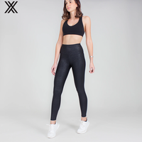 Leggings Fabletics taille haute, fabriqués sur mesure, antibactériens, imperméables, légers, noir, marron avec imprimé léopard