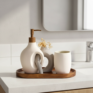 Juego <span class=keywords><strong>de</strong></span> Baño en Oferta, Accesorios <span class=keywords><strong>de</strong></span> Baño <span class=keywords><strong>de</strong></span> Lujo con <span class=keywords><strong>Dispensador</strong></span> <span class=keywords><strong>de</strong></span> Jabón y Florero para Decoración del Hogar - Product Image 5