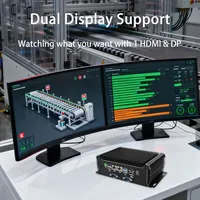 HelorPC 迷你工业电脑 Intel Core I5 6300U 处理器，带 2 个 GbE LAN 端口、RS232 COM、6 个 USB 端口、1 个 DP 端口、1 个 HD-MI 端口，支持 LINUX 边缘计算
