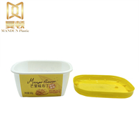 IML Cheese Pudding Ice Handbag Baglastic Container Printing Food Round Cake Box Tasse en plastique personnalisée avec impression étiquetée