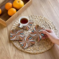 Sous-verres de sublimation personnalisés d'approvisionnement d'usine 3.75 "carré en bois MDF avec finition brillante et support en liège pour la décoration de la maison