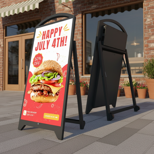 Tótem de Señalización Digital LED para Exteriores IP65 con Batería, Pantalla LCD de 4000 cd/4000 nits, Reproductor de Publicidad para Menús Digitales en Tiendas - Product Image 1