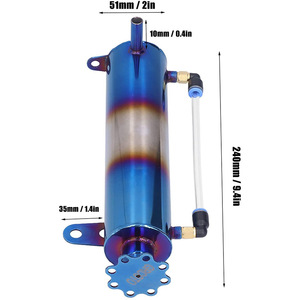 Réservoir d'eau auxiliaire en aluminium, rond ou carré, universel pour la mise à niveau du système de refroidissement de voiture - Product Image 3