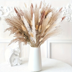 Bouquet de fleurs séchées et préservées, mixtes, vintage, haut de gamme, naturelles, moelleuses, douces, faites à la main, écologiques, pour mariage, maison, salon - Product Image 1